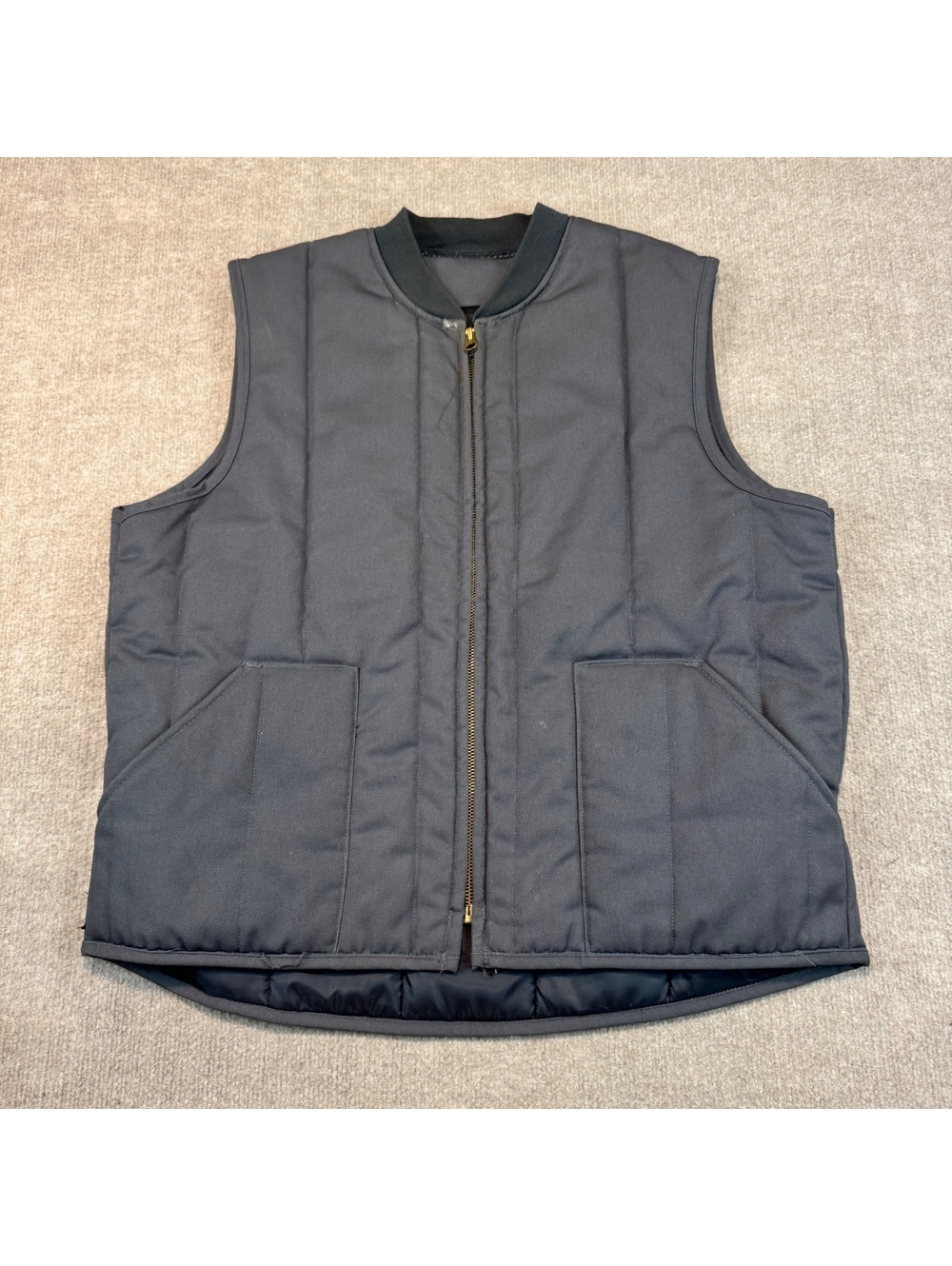 Cintas Workwear Vest Men Large Gray Quilted Insulated Vest Work Mechanic Trucker